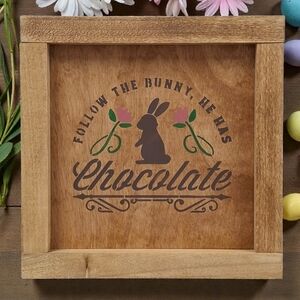 Easter St Patrick Reversible Painted Wood Coffee Bar Sign